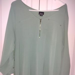 Sage green women's blouse.